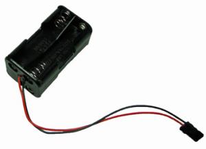 krabička 4xAA s kabely 0.14 mm2PVC 9 cm i zástrčkou JR