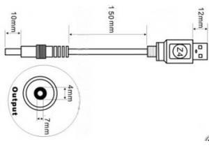 Kabel USB -> 4.0x1.75 mm