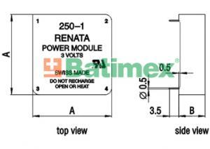 1000-1B 950mAh 3.0V (cena za 1 ks) Plug-in