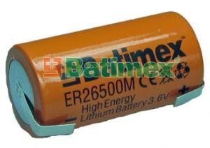 ER26500M-FT 3.6V C 26.5x50mm vysokoproudová plíšky na pájení