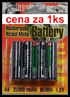 Baterie aa / r6 2200mah 2.6wh nimh 1.2v blistr 4 ks