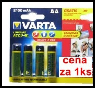 baterie aa/r6 2100mah nimh 1.2v varta ready2use 4ks+kupon