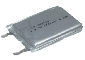 LP583759 1350 mAh 5,0 Wh Li-Polymer 3,7 V 5,8 x 37 x 59 mm