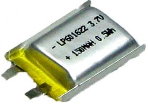 LP601622 150mAh 0,6Wh Li-Polymer 3,7V 6x16x22 mm