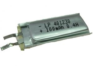 LP401230 100mAh 0,4 Wh Li-Polymer 3,7 V 4x12x30 mm