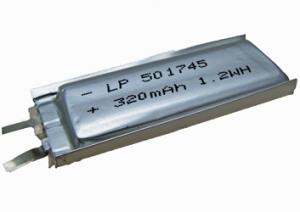 LP501745 320mAh 1,2 Wh Li-Polymer 3.7V 5x17x45mm