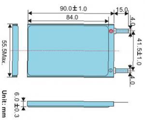 LP605590 3100 mAh 11,5 Wh Li-Polymer 3,7 V 6 x 55 x 90 mm