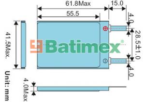 Baterie LP404261 1 000 mAh Li-Polymer 3.7V