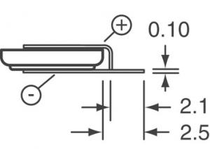 Baterie MS614 Seiko 2,5mAh 3,0V 1x1 svisle