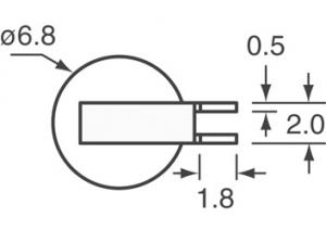 Baterie MS614 Seiko 2,5mAh 3,0V 1x1 svisle