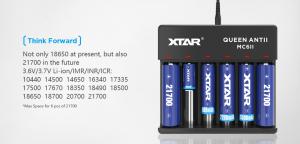 6kanálová nabíječka MC6II Xtar Li-Ion 3,7 V 18650 16340 21700